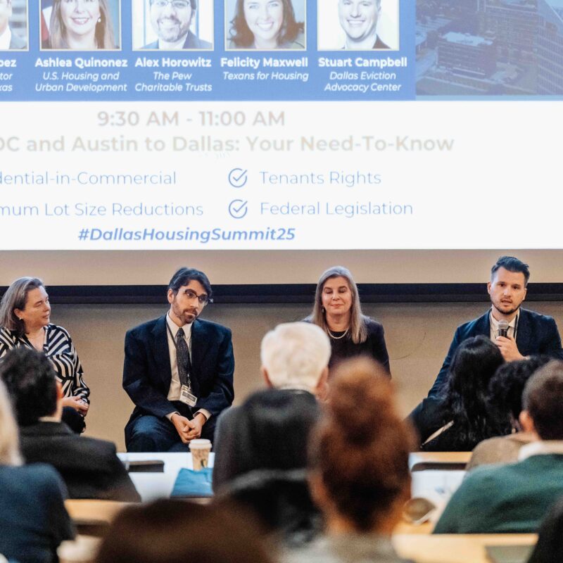 Dallas Housing Coalition 2nd Annual Summit: Our Executive Director, Felicity Maxwell, was in great company with Roy Lopez of GAP Texas, Alex Horowitz of Pew Charitable Trusts, and Stuart Campbell of the Dallas Eviction Advocacy Center to discuss policy impacts from D.C. to Austin to Dallas.